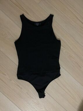 VICI Black Sleeveless Ribbed Bodysuit